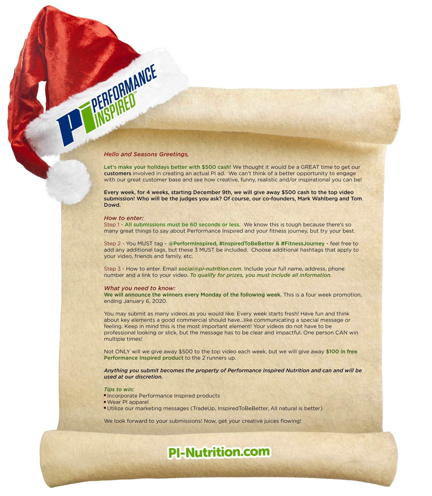 Hello and Seasons Greetings, Let’s make your holidays better with $500 cash!