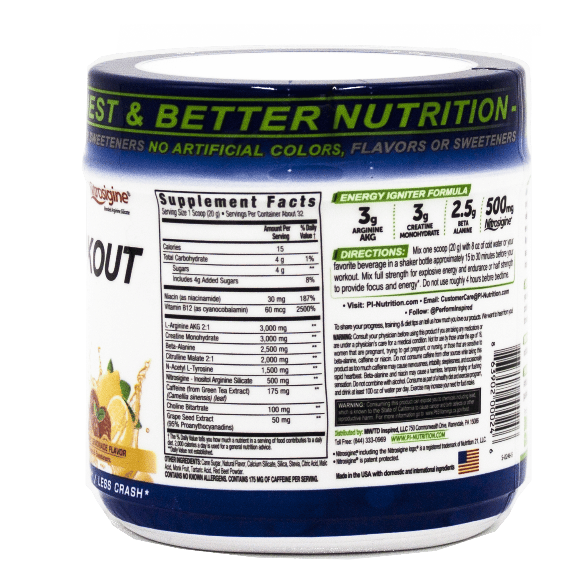 PreWorkout Energy Formula Performance Inspired Nutrition
