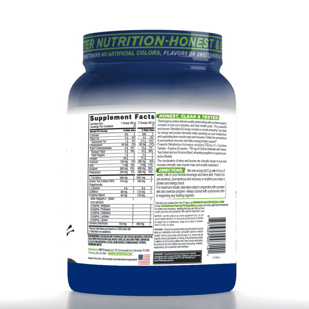 Diet & Energy Ripped Whey Protein Performance Inspired Nutrition