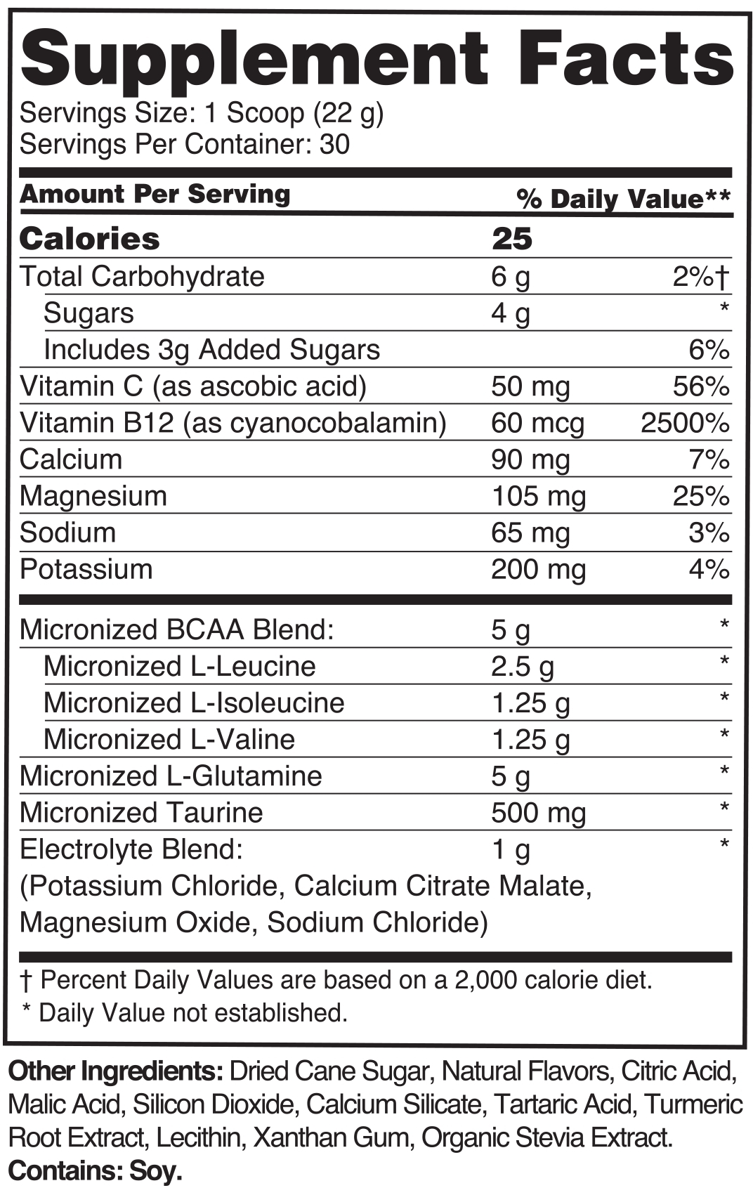Post Workout BCAA Glutamine & Electrolytes Performance Inspired