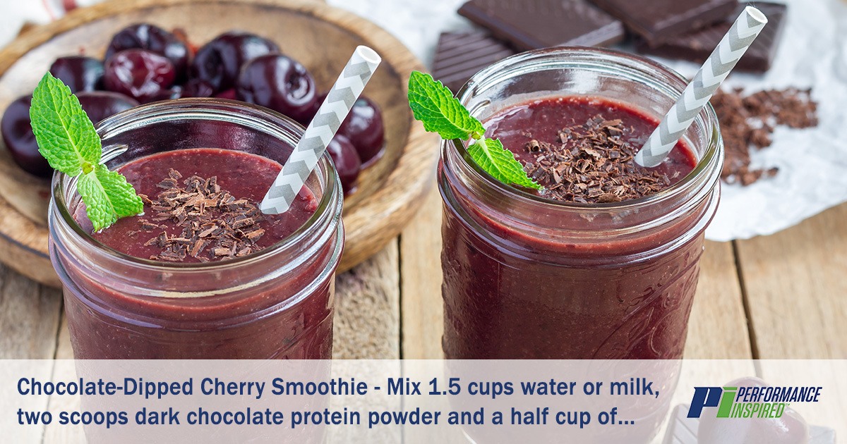 PI Nutrition - Recipes Fruit Smoothies Made wih Protein Powder - Chocolate Dipped Cherry