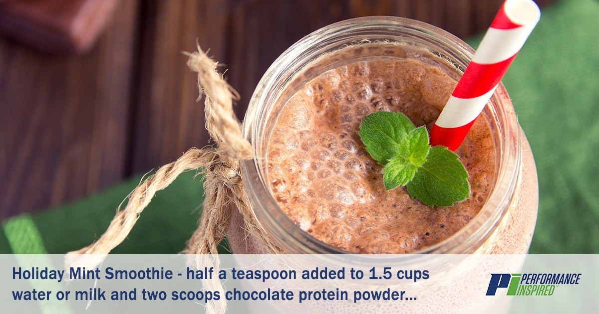 PI Nutrition - Recipes Fruit Smoothies Made wih Protein Powder - Holiday Mint