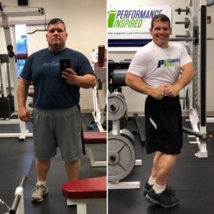before and after over 70 pound weight loss